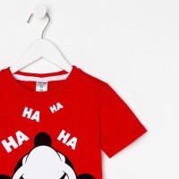 Футболка "Хаха" Микки Маус, рост 122-128, красный