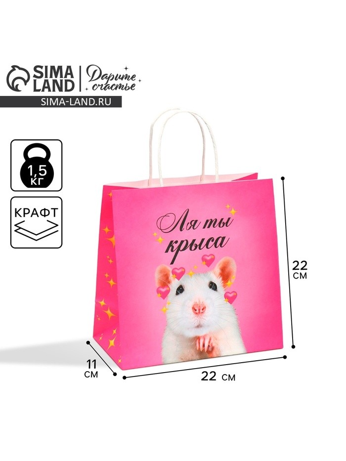 Пакет подарочный, упаковка, «Ля ты», 22×22×11 см