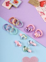 Набор для волос «Аделия»: 10 резинок 3 см, 4 зажима 3 см, сердце, МИКС