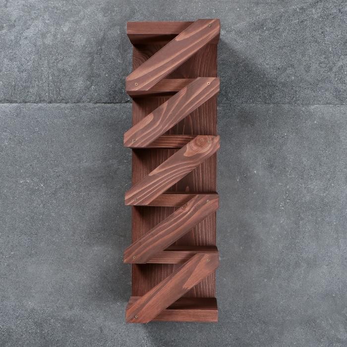 Полка винная «Зигзаг», тёмная, 18.5×11×57 см