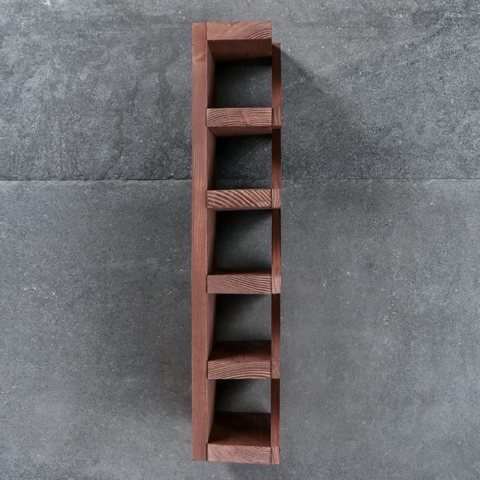 Полка винная «Зигзаг», тёмная, 18.5×11×57 см