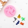Молд «Морские обитатели», 5,8×5,8×0,8 см, цвет МИКС