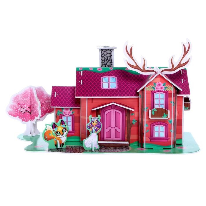 Конструктор из пенокартона 3D «Домик Феи», для девочек, 22 детали