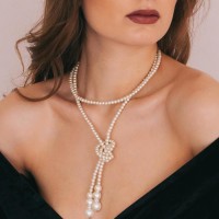 Бусы «Жемчуг» узел, шар №2.6.8.10, цвет молочный, 60 см