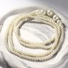 Бусы «Жемчуг» узел, шар №2.6.8.10, цвет молочный, 60 см