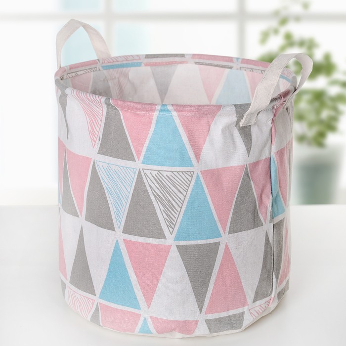 Корзина для белья Доляна «Ромбы», 30×30×30 см