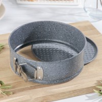 Форма Доляна для выпечки разъёмная «Элин Мрамор», 26×6,5 см, антипригарное покрытие, цвет серый