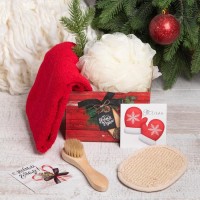 Набор новогодний подарочный «Этель» «Счастья в Новом году» полотенце 30×60 см и аксессуары (4 предмета)