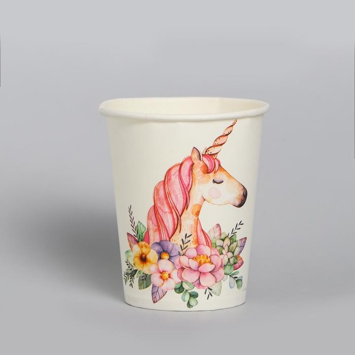 Стакан бумажный «Прекрасный единорог», набор 6 шт., 220 мл