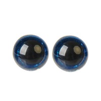 Глаза винтовые с заглушками, «Блёстки» набор 30 шт, размер 1 шт: 1,6 см, цвет голубой
