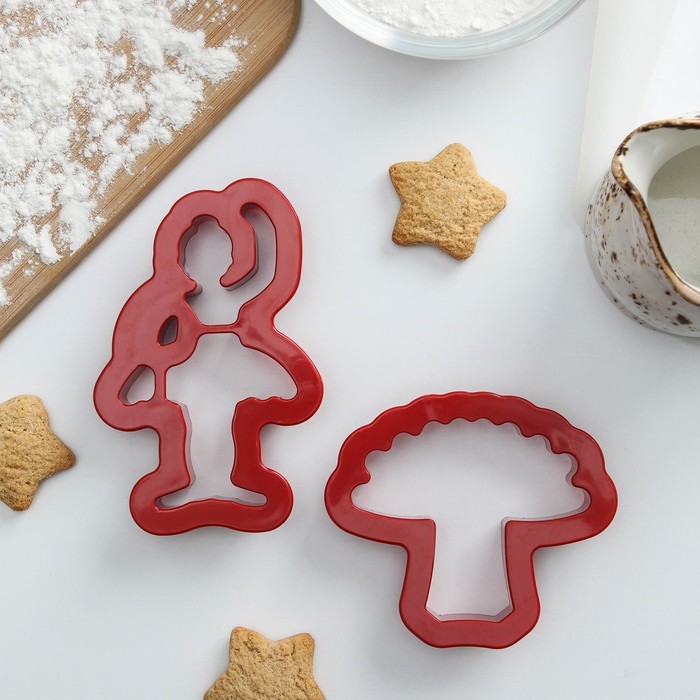 Набор форм для печенья Доляна «Балет», 2 шт, пачка 8×7×2, балерина 8×5,5×2 см