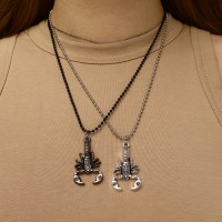 Кулоны парные «Скорпион», 50 см, цвет серебро с чернёным серебром