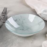 Салатник Доляна «Марбл чёрный», 740 мл, 18×4,5 см, цвет чёрный