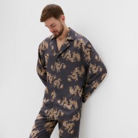 Пижама мужская (рубашка и брюки) KAFTAN «Дракон» размер 52, графитовый