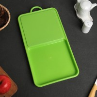 Доска разделочная с лотком Доляна, 43×22×2 см, цвет МИКС