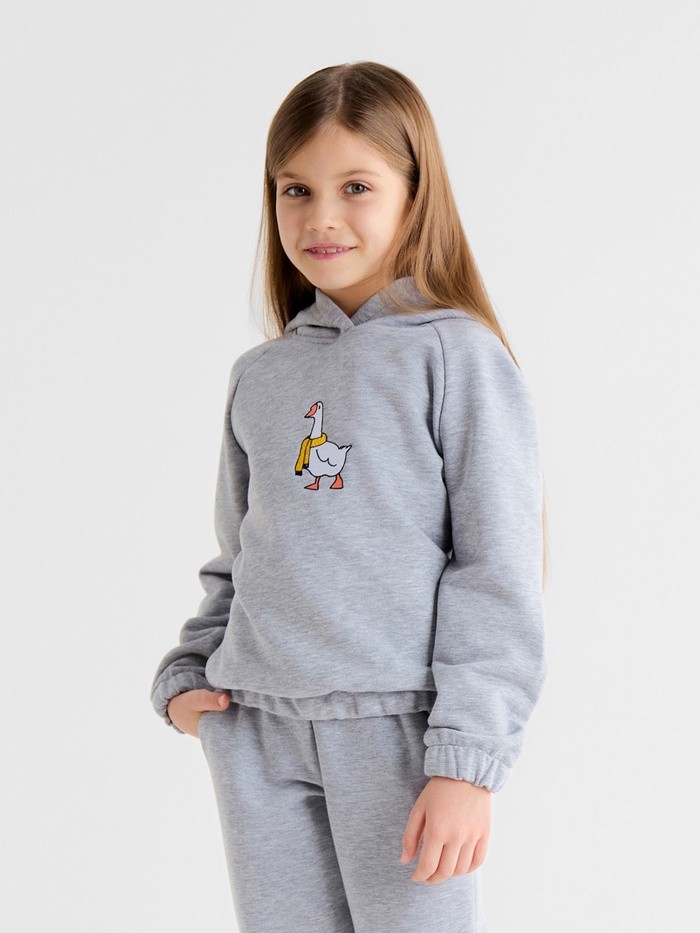 Костюм детский (худи, брюки) MINAKU: Exclusive print, цвет светло-серый меланж, рост 104 см