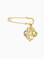 Булавка с подвеской «Мусульманская» басмала, 3 см, цвет белый в золоте