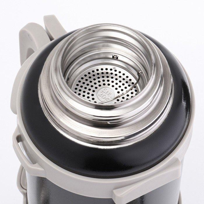 Термос Мастер К Volume, 4.2 л, с кружкой, с ситечком, сохраняет тепло 60 ч, нержавеющая сталь, чёрный