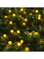 Гирлянда «Нить», 4.5 м, с насадками в виде шариков, IP44, 30 LED, 2 режима, солнечная батарея, тёмная нить, свечение жёлтое
