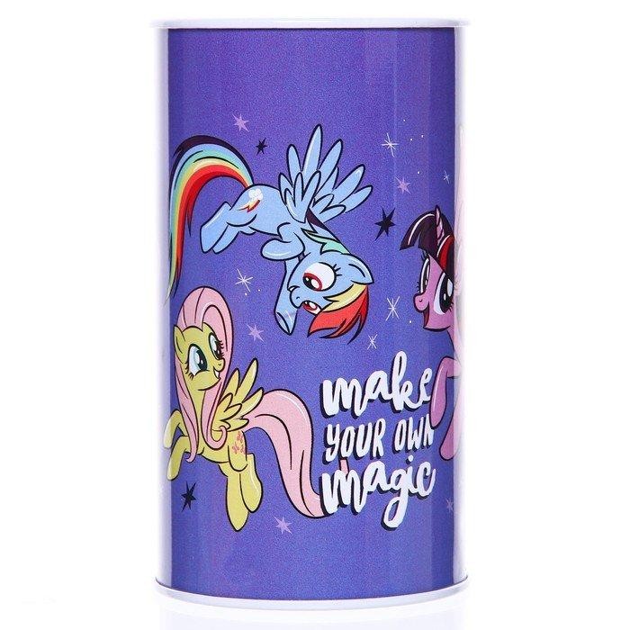 Копилка металлическая, 6,5 см х 6,5 см х 12 см "Make your own magic", My Little Pony