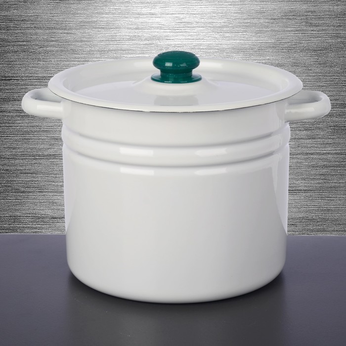 Кастрюля, 9 л, индукция, ручка МИКС, цвет белый