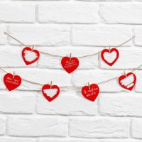 Гирлянда, интерьерное украшение «Моей половинке», 7 штук, 7×7 см
