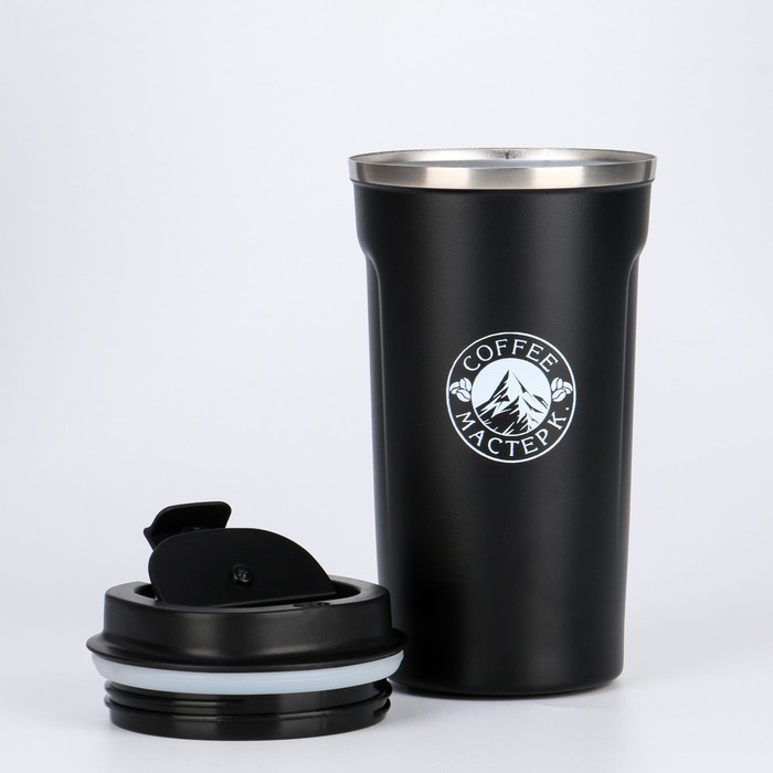 Термокружка Мастер К Original Coffee, 500 мл, сохраняет тепло 10 ч, нержавеющая сталь, чёрная