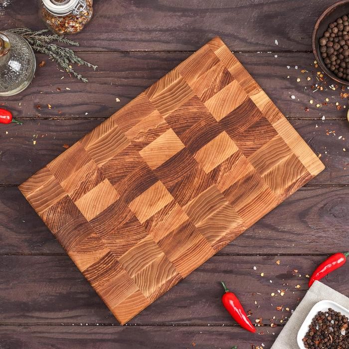 Доска разделочная Mаgistrо premium, торцевая ясень, 30×20×2,5 см