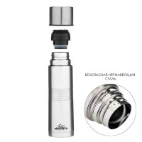 Термос Мастер К Space, 500 мл, с кружкой, сохраняет тепло 8 ч, нержавеющая сталь, серебристый