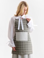 Фартук Экономь и Я «Клетка», бежевый, 56×70 ± 4 см, 100% хл, рогожка