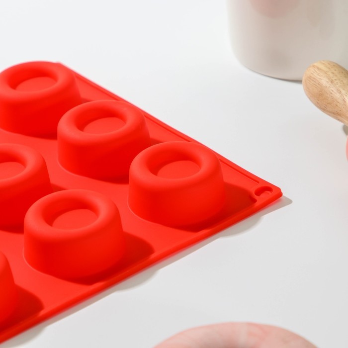 Форма для выпечки Доляна «Лолли.Круг», 30×17×2,5 см, 15 ячеек, цвет МИКС