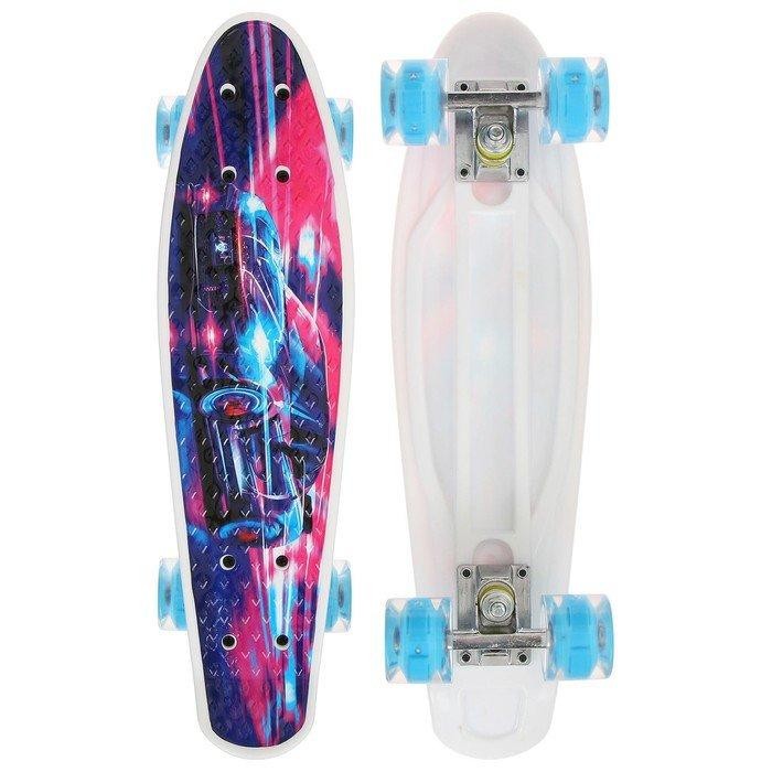 Пенниборд «Девушка» 55 х 14 см, колеса световые PU 60 х 45 мм, ABEC 7, алюминиевая рама