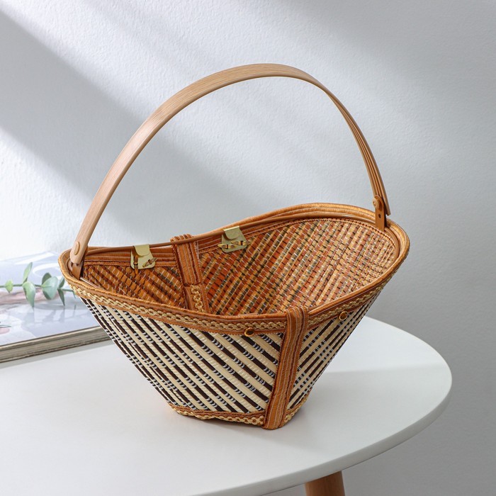 Корзина для хранения Доляна Nature, 28×19×12.5 см, бамбук