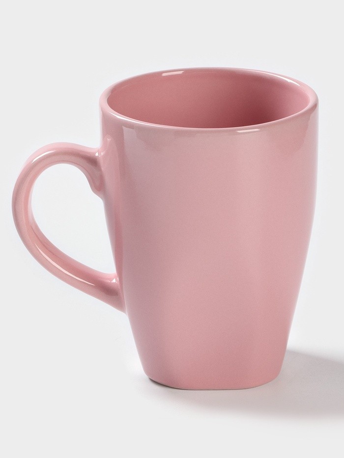 Кружка керамическая Доляна «Пастель», 280 мл, розовая