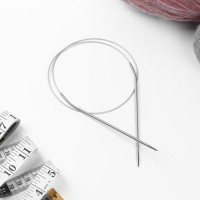 Спицы круговые, для вязания, с металлическим тросом, d = 3 мм, 14/80 см