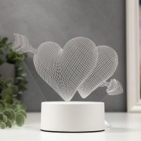Светильник "Сердца" LED RGB от сети 9,5х18х15 см RISALUX