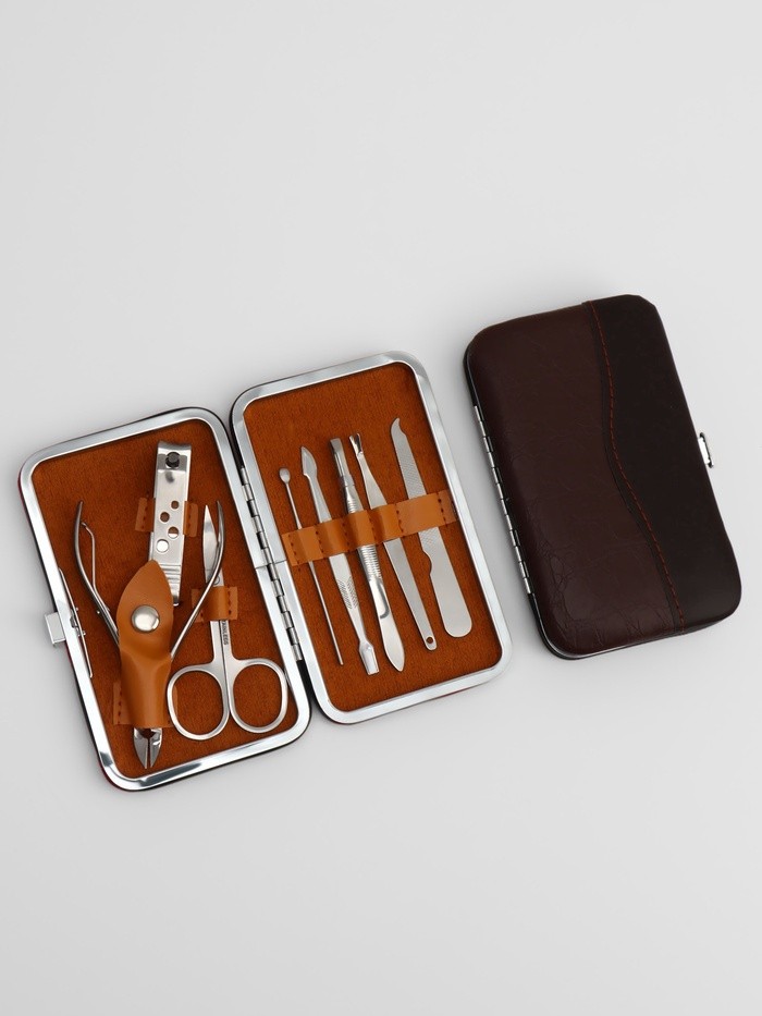 Набор маникюрный «Рептилия», 8 предметов, в футляре, МИКС