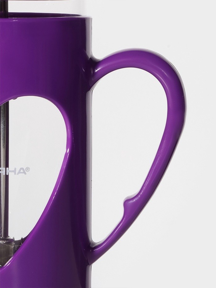 Заварочный чайник френч-пресс Доляна «Комплимент», 350 мл, стекло, фиолетовый