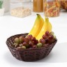 Корзинка для фруктов и хлеба Доляна «Шоко», 18×18×5.5 см, пластик, плетёная, коричневая