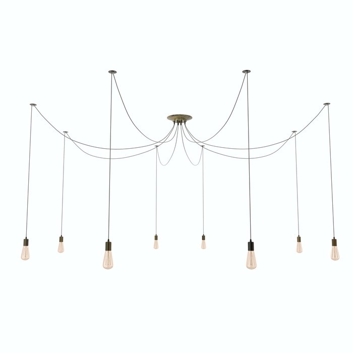 Светильник "Паук" 8x40Вт E27 черный с золотой патиной 80х80х90 см BayerLux