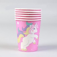 Стакан бумажный «Единорог и звёзды», набор 6 шт., 220 мл, цвет розовый
