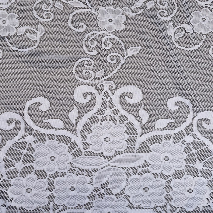 Тюль на кухню со шторной лентой, 305х165 см, цвет белый, 100% полиэстер Тюль на кухню со шторной лентой, 305х165 см, цвет белый, 100% полиэстер