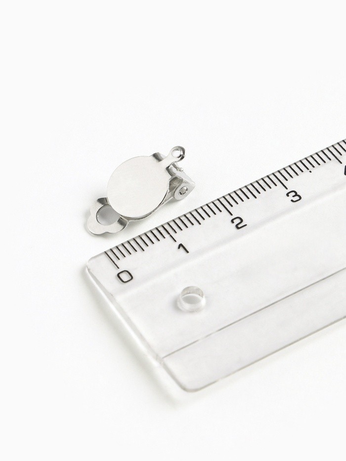 Основа под серьги-клипсы, 10 мм (набор 5 пар), цвет серебро