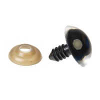 Глаза винтовые с заглушками, «Блёстки» набор 24 шт, размер 1 шт: 1,8 см, цвет голубой