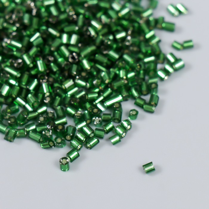 Бисер "Zlatka" рубка 10/0, 10 г, №0027В т.зеленый