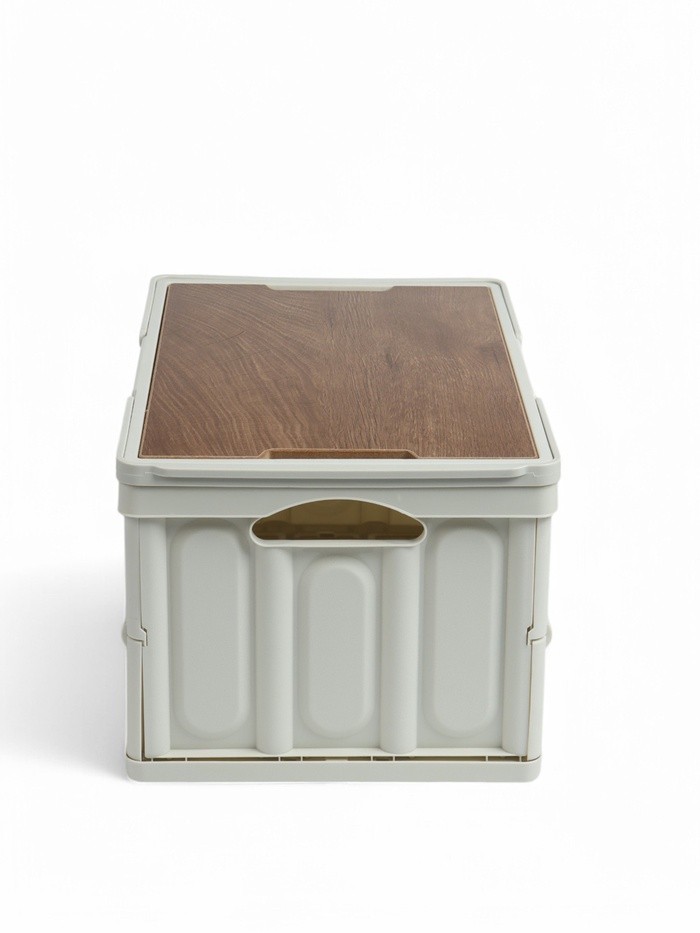 Стол - корзина Maclay 2 в 1, складной, 30 л, 43.5×30×24/6 см, светло-серый