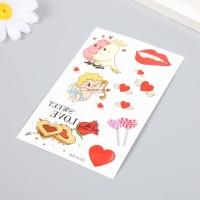 Татуировка на тело цветная "Романтика для двоих" 12х7,5 см