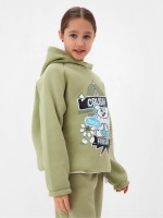 Толстовка (худи) детская MINAKU: CRUSH, оливковая, рост 104 см