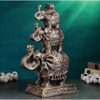 Фигура "Слоны пирамида" бронза, 18х32х50см