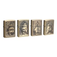 Бензиновые зажигалки «Морской флот», набор 4 шт., 3×10×23 см